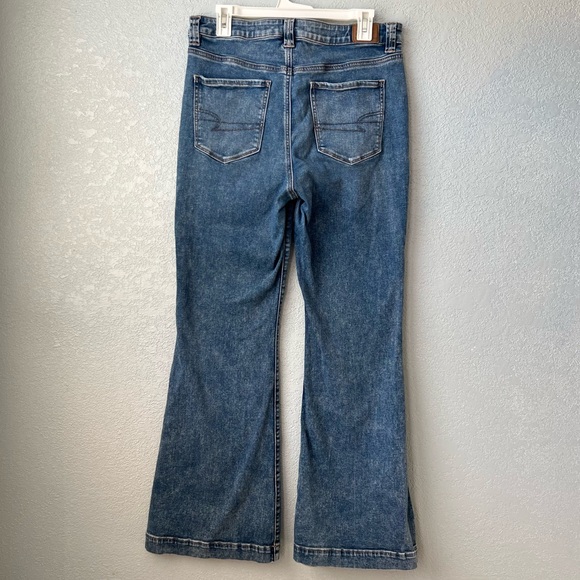 American Eagle Ne(x)t Level Stretch High Rise Flare Jeans Size 14 Regular Blue - Picture 2 of 7